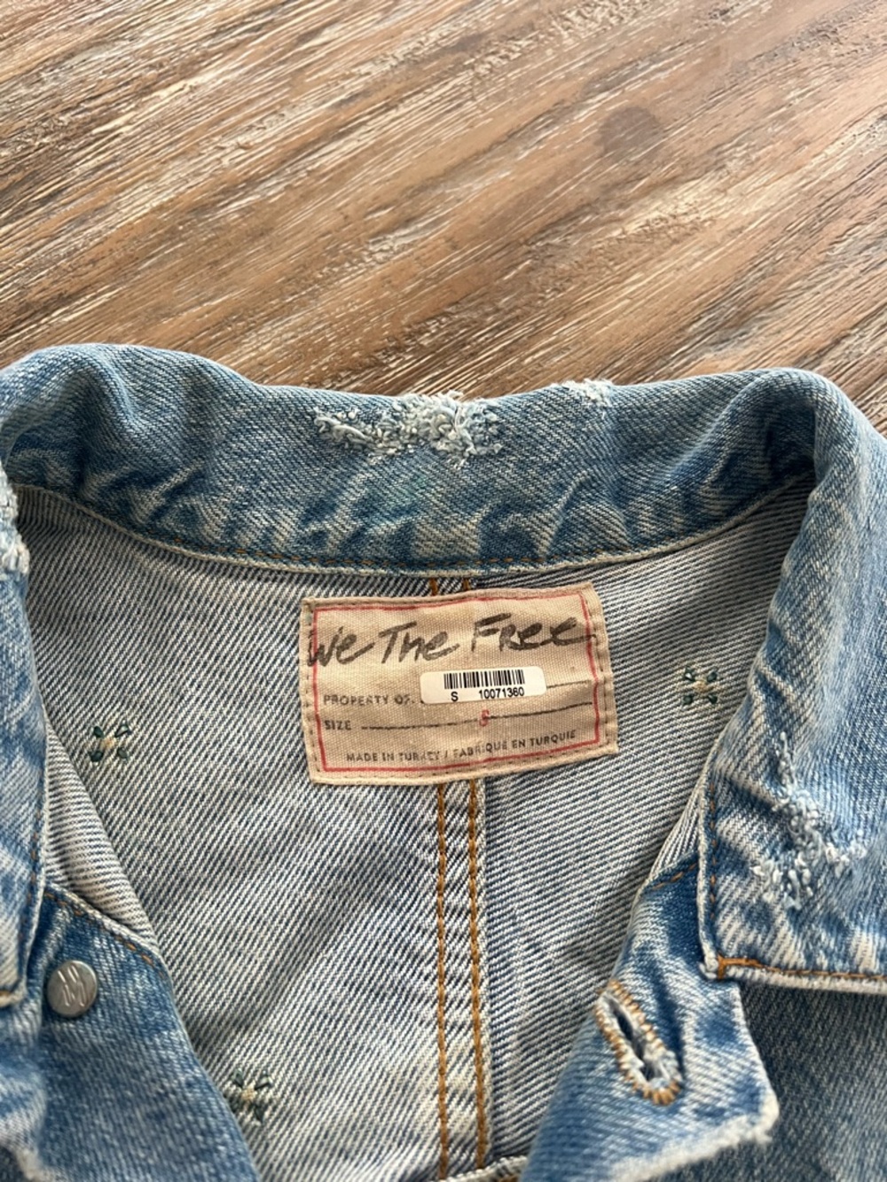 FP Rhinestone Denim Jacket - S - Picture 2 of 3